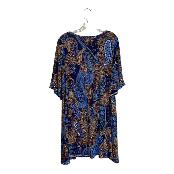 American Curvy Plus Size Paisley Knee/Mini Shift Dress Size 2X - Picture 2 of 11